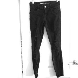 Old Navy Distressed Black Skinny Jeans